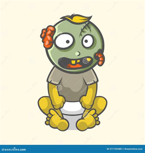 Zombie baby cute stock vector. Illustration of white - 271155488