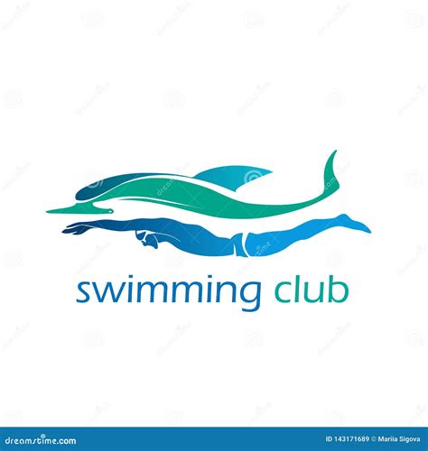 Swimming Club Vector Logo Ocean Sea Color Swimmer Label Stock Vector ...