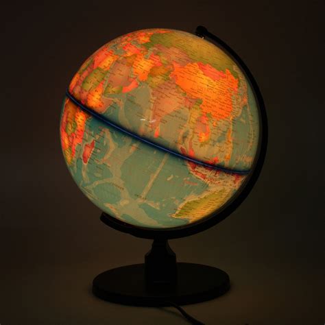 17CM Terrestrial Earth Globe World Map LED Light Geography Education ...