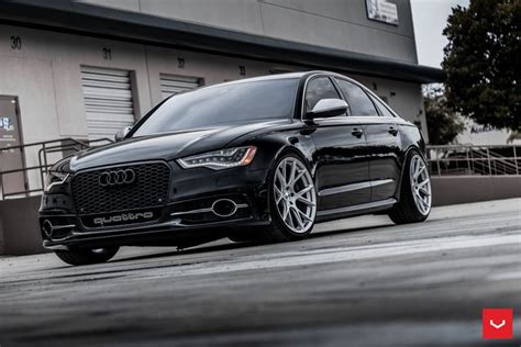 Black Audi S6 On Premium Rims by Vossen | Black audi, Audi s6, Audi