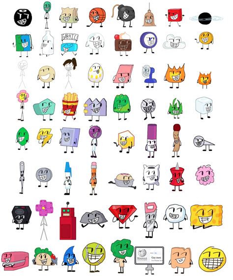 Drawing BFB characters with blocky faces: days 1-64 | BFDI💖 Amino