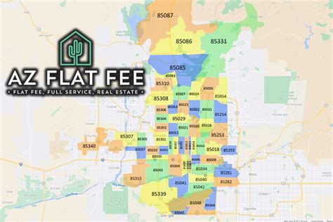 Phoenix Arizona Zip Code Map - AZ FLAT FEE