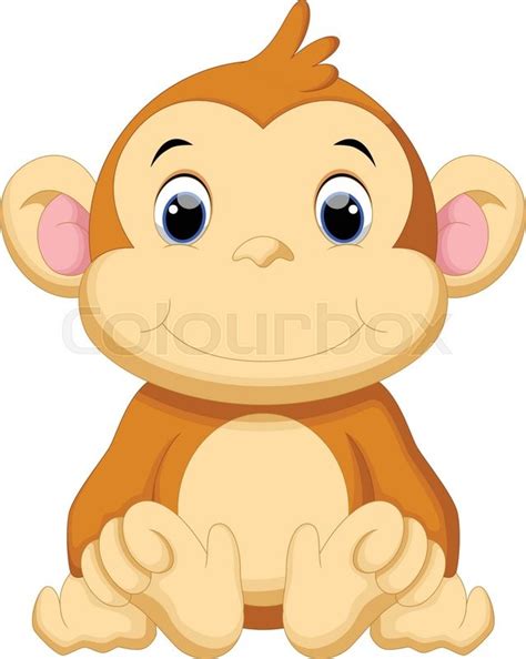 Vector illustration of cute monkey ... | Stock vector | Colourbox