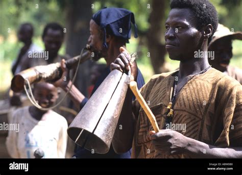 Man playing horn instrument Dogon Region Mali Stock Photo - Alamy