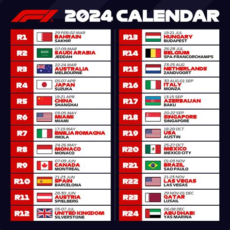 F1 Schedule 2024 Estados Unidos - Josie Malorie