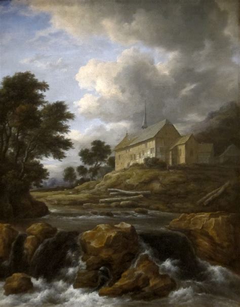 File:'Landscape with a Church by a Torrent', oil on canvas painting by ...