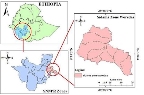 Map of Sidama Zone, South Ethiopia | Download Scientific Diagram