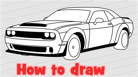 How To Draw A Dodge Charger Hellcat