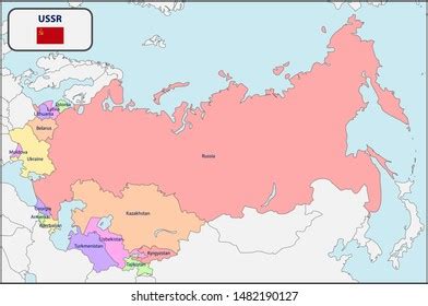 Political Map Ussr Names Stock Vector (Royalty Free) 1482190127 ...