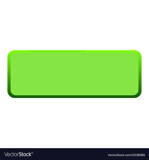 Green button icon flat style Royalty Free Vector Image