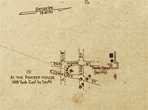 Siege of the Alamo Map by Col. Andrew Jackson Houston – Copano Bay Press