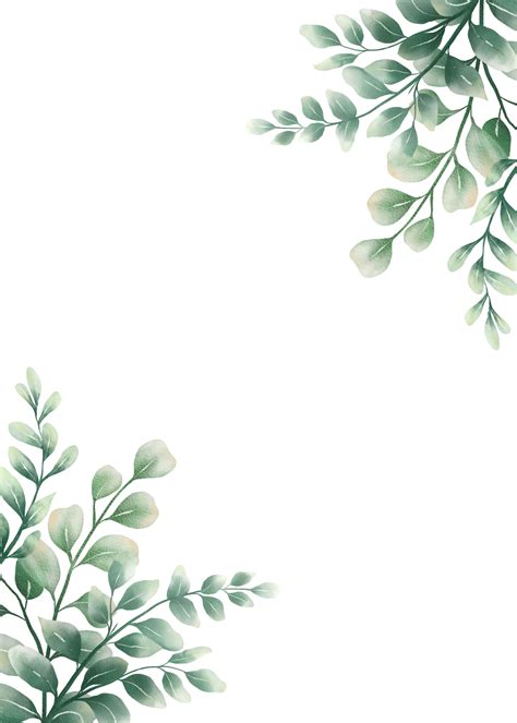 Watercolor Green Leaf Border Green Leaves Green Frame Png Images And ...