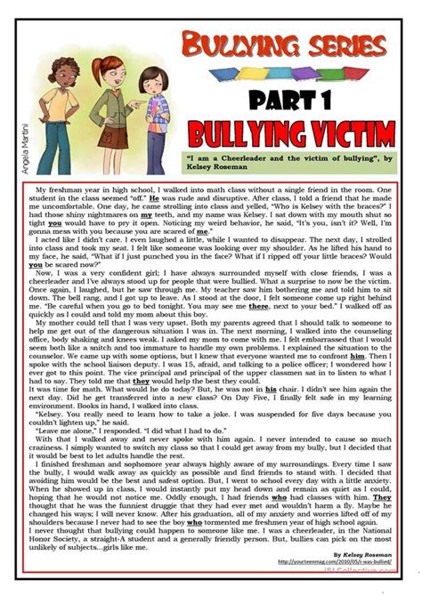 Bullying series - Part 1 - Bullying victim - English ESL Worksheets for ...