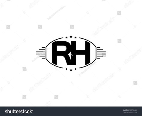 Minimal Black Vector Initial Rh Logo Stock Vector (Royalty Free ...