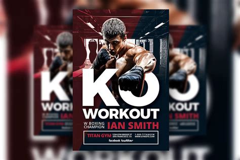 3D Modern Boxing Flyer Template Free Download | Resource Boy