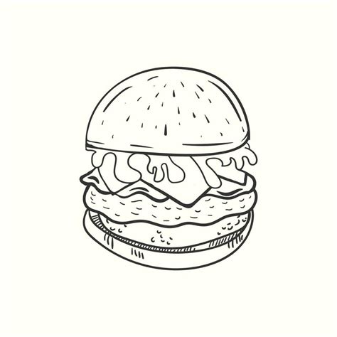 Burger vector illustration. Burger hand drawn outline design 24691563 ...