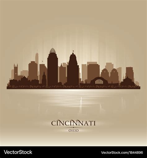 Cincinnati ohio city skyline silhouette Royalty Free Vector