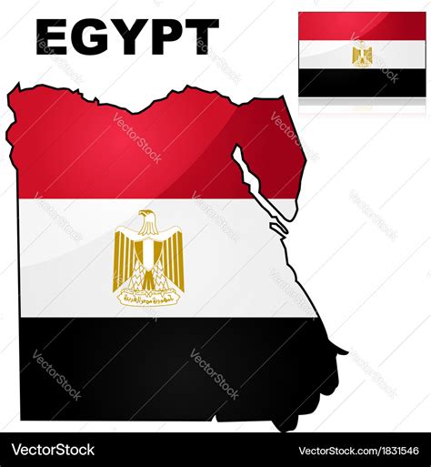 Egypt map and flag Royalty Free Vector Image - VectorStock