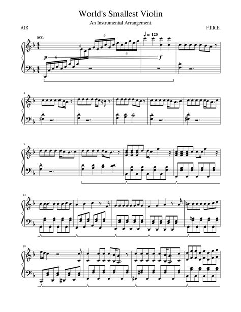 AJR - World's Smallest Violin Sheet music for Piano (Solo) | Musescore.com