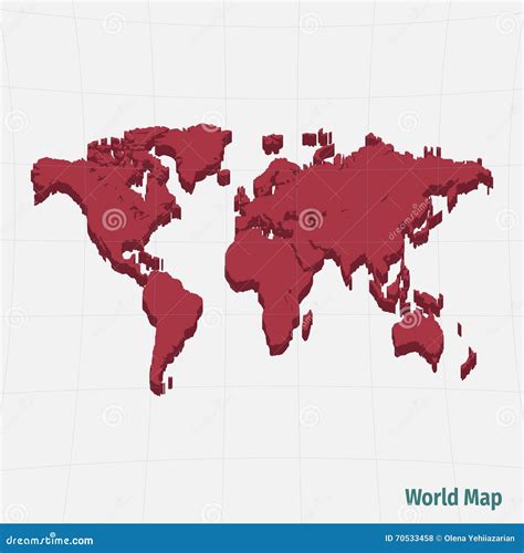 Red world map stock vector. Illustration of global, education - 70533458