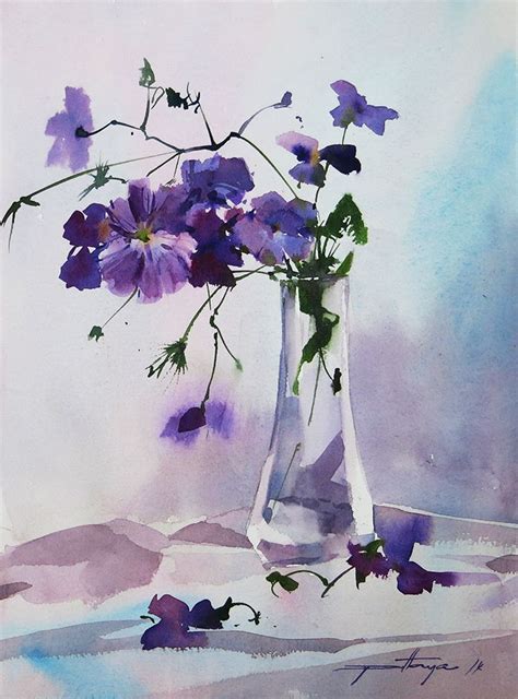 Flower art painting, Watercolor flower art, Watercolor flowers