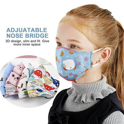 Children Mask With Breath Design Replaceable Filter Mouth Mask Kids ...