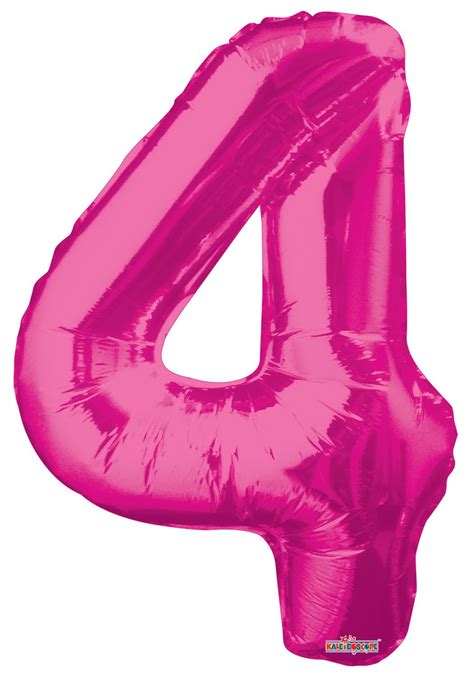 34" Pink Foil Number "4" Balloon | Balloons and Promotional Products ...