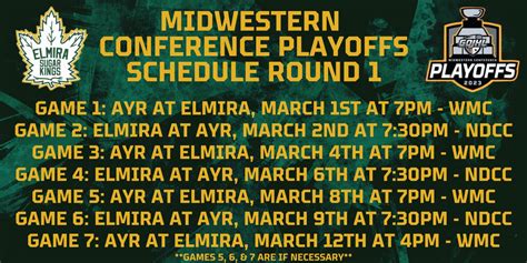 2023 Playoff Schedule, Round 1 | Elmira Sugar Kings