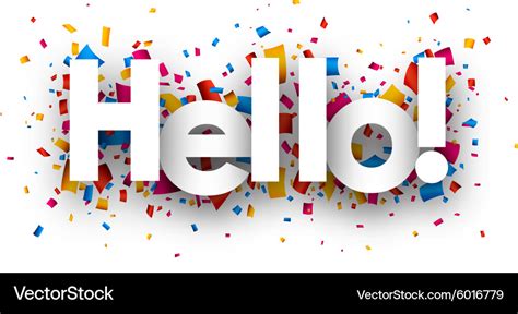 Hello sign Royalty Free Vector Image - VectorStock