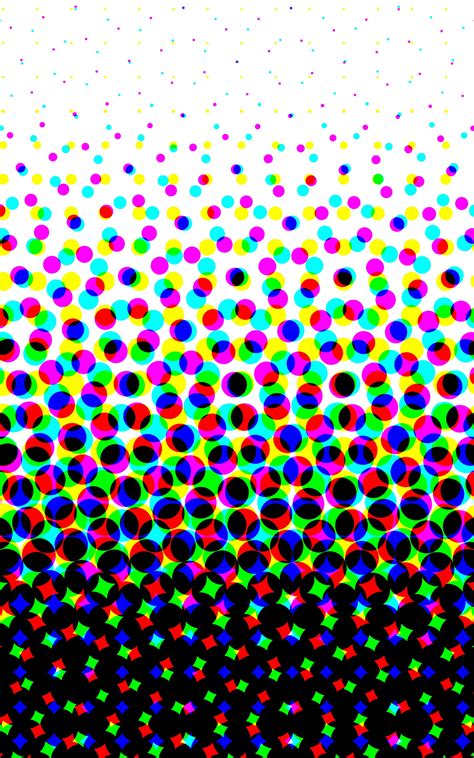 Pixels in their simple form. The way in which coloured circles are ...