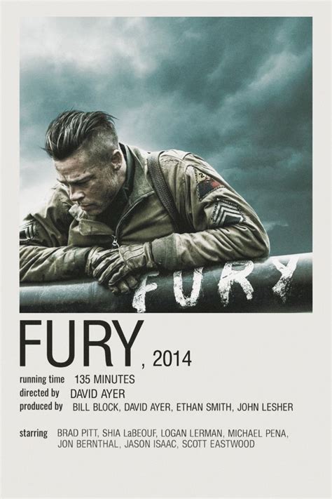 F U R Y | Fury movie poster, Action movie poster, Fury movie