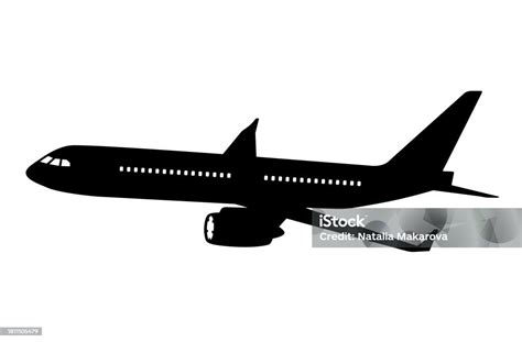 Civil Plane Side View Black Silhouette Clipart Stock Illustration ...