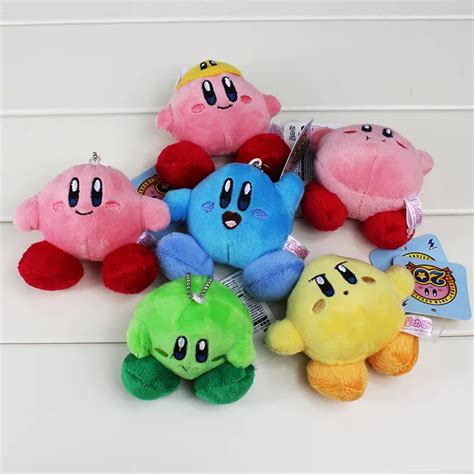 6Pcs/lot New Kirby Plush toys Standing Pose Doll Plush Pendant Baby ...