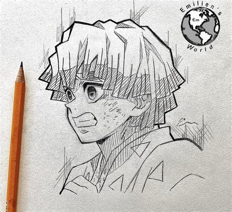 Quick sketch of Zenitsu : DemonSlayerAnime