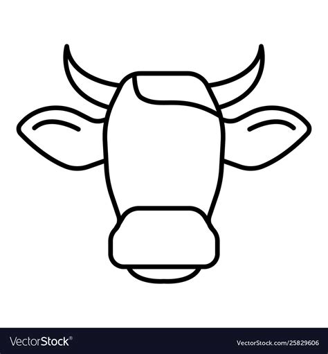 Cow head horns icon outline style Royalty Free Vector Image