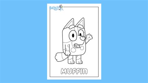 Print Your Own Colouring Sheet Of Bluey's Cousin Muffin