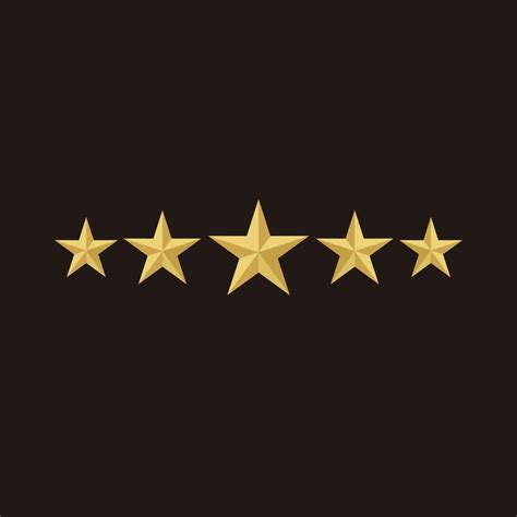 five gold star rating symbols icon vector black background 17782990 ...