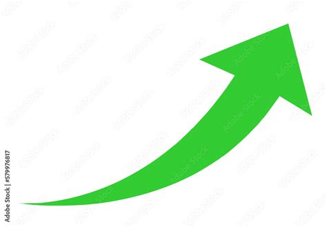 Green curved graph with arrow png. Stock Illustration | Adobe Stock