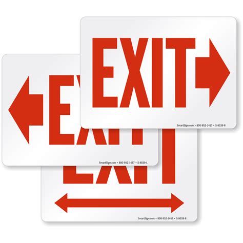 Directional Exit Signs With Arrows | Free PDF