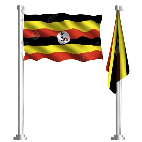 Uganda Flag Clipart Hd PNG, Grey Crowned Crane Waving Flag Of Uganda ...