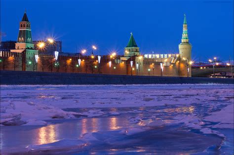 moscow, Russia, River, Winter, Snow, Night, Cities, Frozen Wallpapers ...