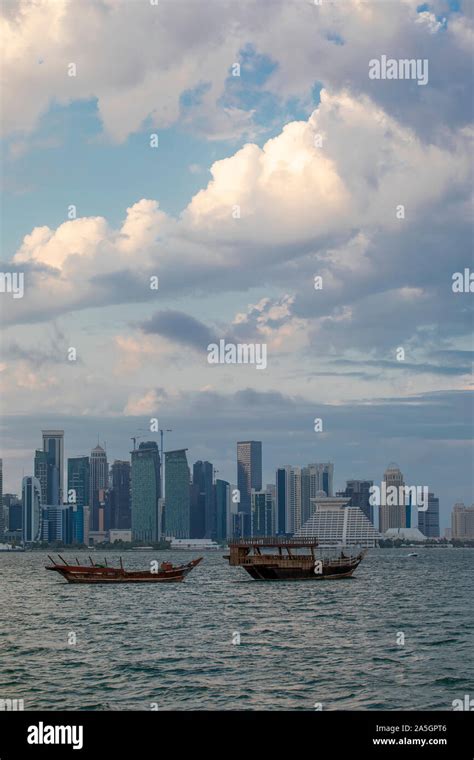 skyline of doha city Stock Photo - Alamy