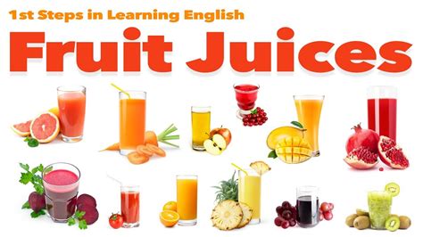 English Vocabulary - FRUIT JUICES - YouTube