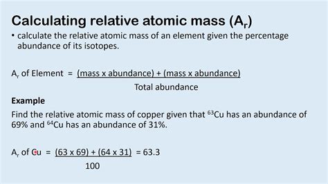 Calculating relative atomic mass - YouTube