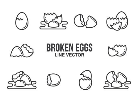 Broken Egg Icons Vector 166058 Vector Art at Vecteezy