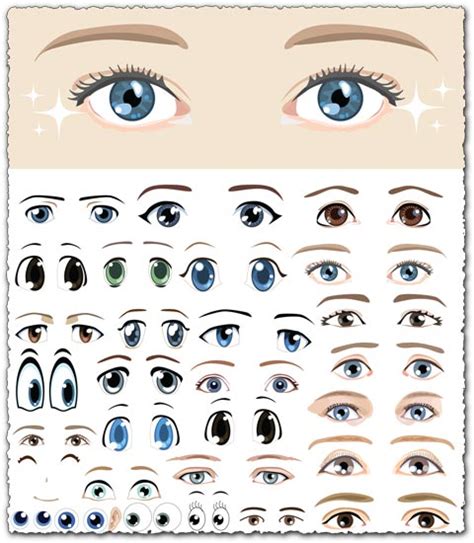 Eyes shapes vector cartoons