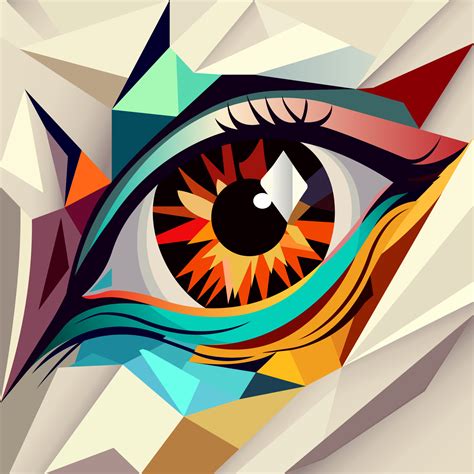 eye in abstract art style, cube style for poster, banner or background ...