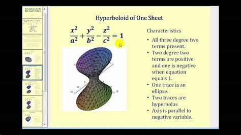 Introduction to Quadric Surfaces - YouTube