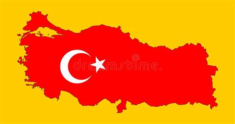 Turkey Vector Map and Flag Over Map. Stock Illustration - Illustration ...