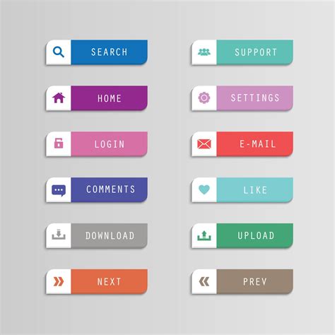 Vector set flat icon button icon web design element. 8216945 Vector Art ...